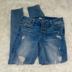 Old Navy Light Denim Wash Distressed Super Skinny Rockstar Jeans